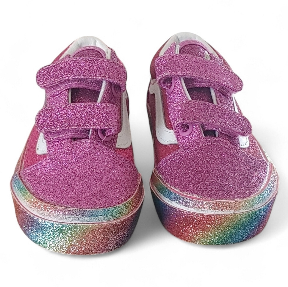 NWOT Vans Kids Old Skool Rainbow Glitter Shoes - Picture 4 of 8